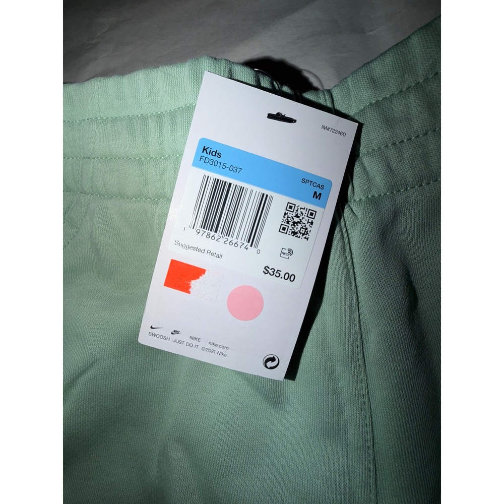 Nike Kids Sportswear French Terry Shorts Mint Green FD3015-037 Size Medium NWT - Picture 4 of 6